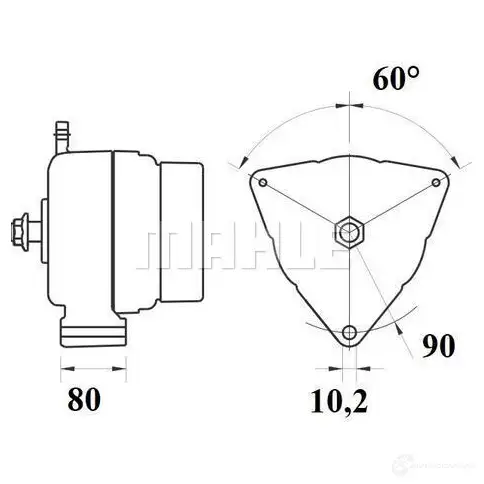 Генератор MAHLE ORIGINAL MG809 1194161664 11 209617 72446643 - Изображение 1