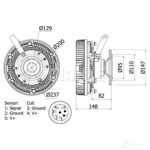 Вискомуфта MAHLE ORIGINAL CFC 261 000P 1437635169 GN 7ZQ изображение 0