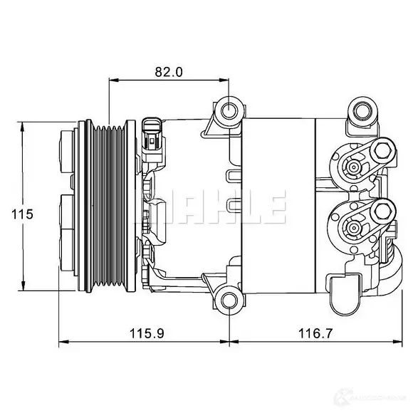 Компрессор кондиционера MAHLE ORIGINAL IW QGV4G ACP 1332 000P 1437593220 - Изображение 1
