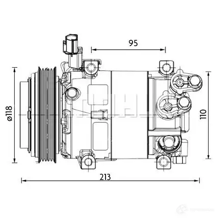 Компрессор кондиционера MAHLE ORIGINAL ACP 1468 000P WK7U5 S 1437596652 - Изображение 1