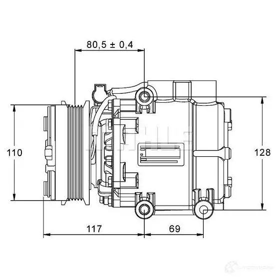 Компрессор кондиционера MAHLE ORIGINAL ACP 858 000P 1437594588 4 WOGI - Изображение 1