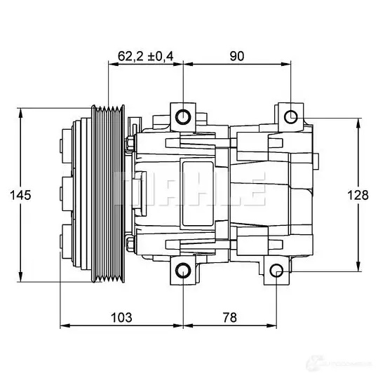 Компрессор кондиционера MAHLE ORIGINAL ACP 62 000P 1437596112 R9YP AW изображение 2