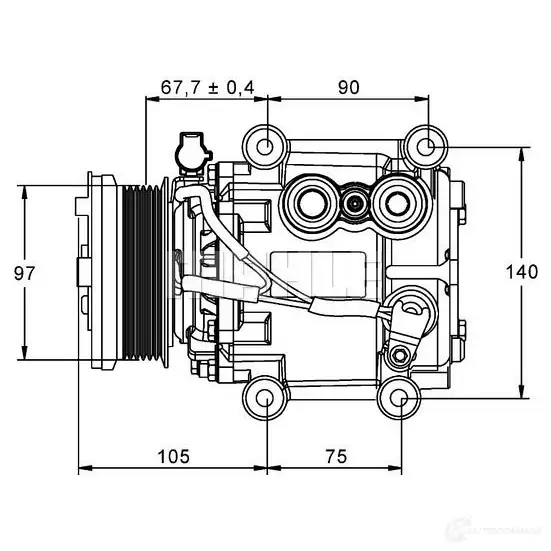 Компрессор кондиционера MAHLE ORIGINAL 1437594888 DJ10 5 ACP 848 000P изображение 2