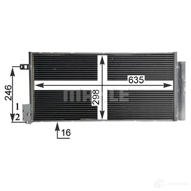 Радиатор кондиционера MAHLE ORIGINAL 42PBF YZ AC 505 000P 1437581782 изображение 3
