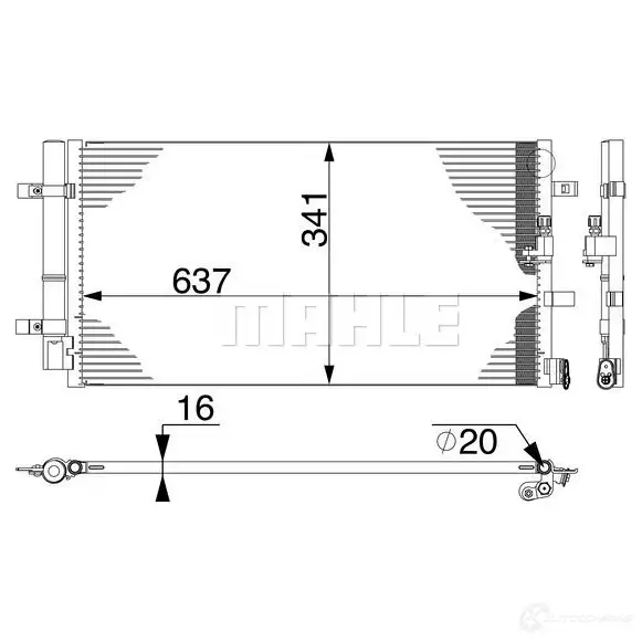 Радиатор кондиционера MAHLE ORIGINAL AC 4 000S 1437580976 FYLE STX - Изображение 1