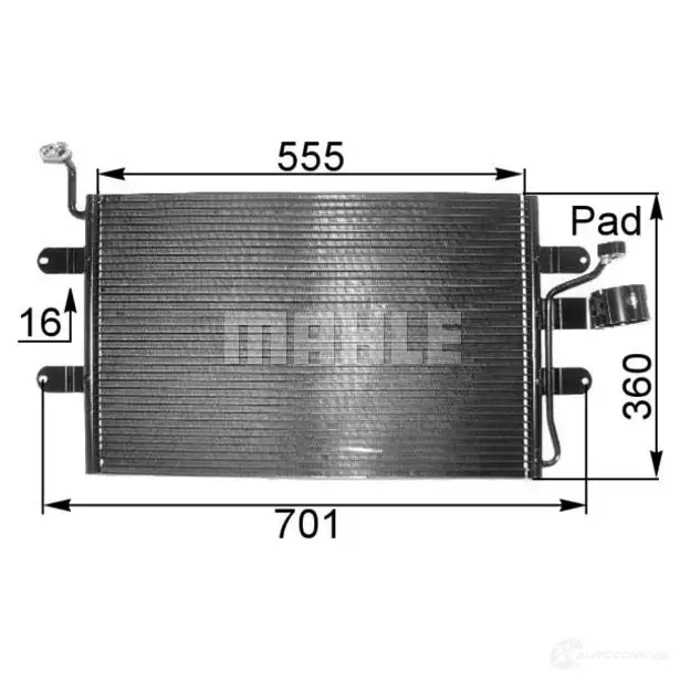 Радиатор кондиционера MAHLE ORIGINAL AC 256 000S H 5BJFNI 1437588240