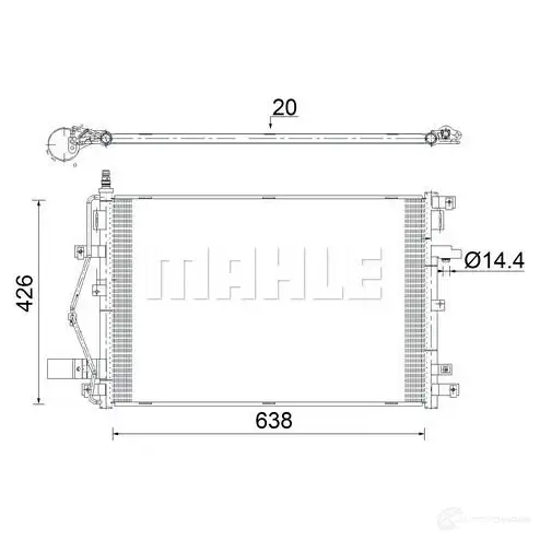 Радиатор кондиционера MAHLE ORIGINAL 1437584312 KJHY TKP AC 924 000S изображение 0