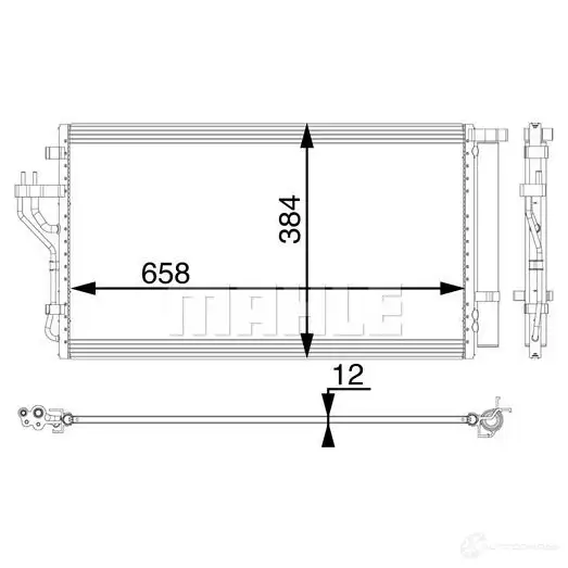 Радиатор кондиционера MAHLE ORIGINAL B LB254A 1437581566 AC56000P - Изображение 1