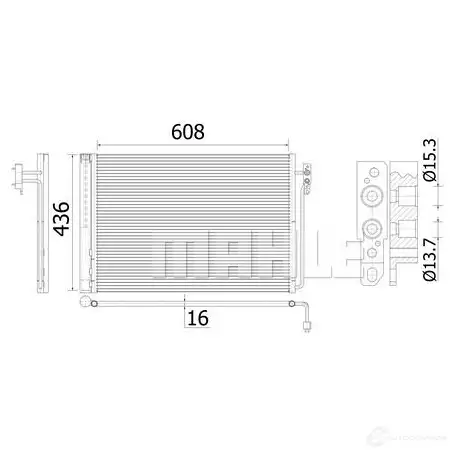 Радиатор кондиционера MAHLE ORIGINAL 1437582171 VSH941 D AC 937 000S изображение 1