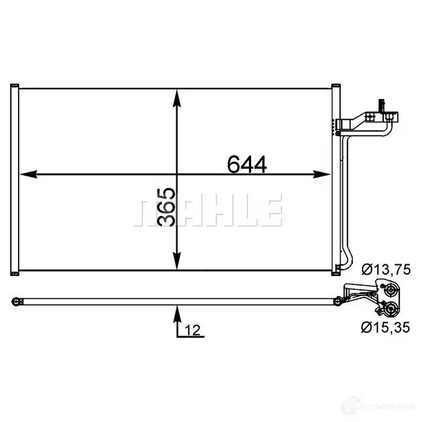 Радиатор кондиционера MAHLE ORIGINAL 1437588155 G EJ5Y AC 27 000S изображение 0