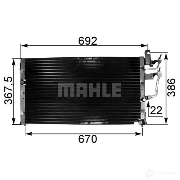 Радиатор кондиционера MAHLE ORIGINAL NJ8L LE AC 329 000S 1437585111 изображение 0