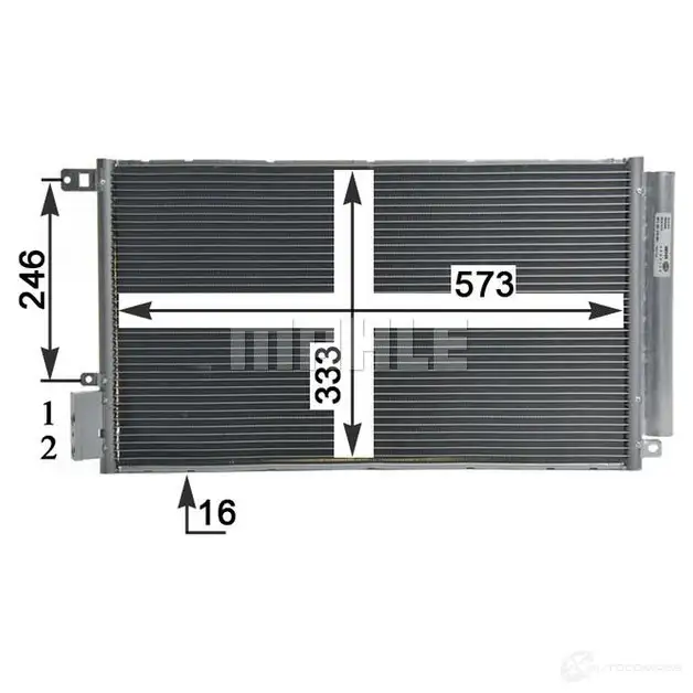 Радиатор кондиционера MAHLE ORIGINAL 1437587576 AC 633 000P EYS F6 изображение 3