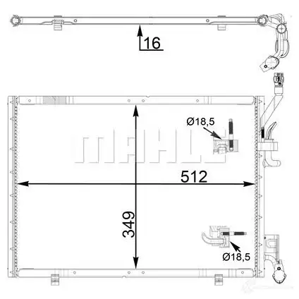 Радиатор кондиционера MAHLE ORIGINAL 1437584759 AC 31 000P 7FE3 6O5 - Изображение 1