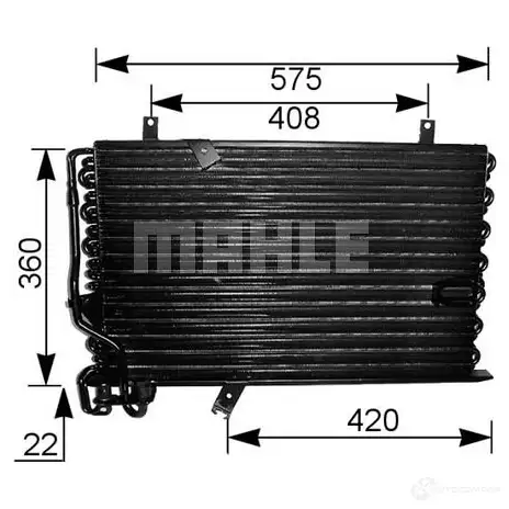 Радиатор кондиционера MAHLE ORIGINAL 3 4MYHH5 ac205000s 1437587870