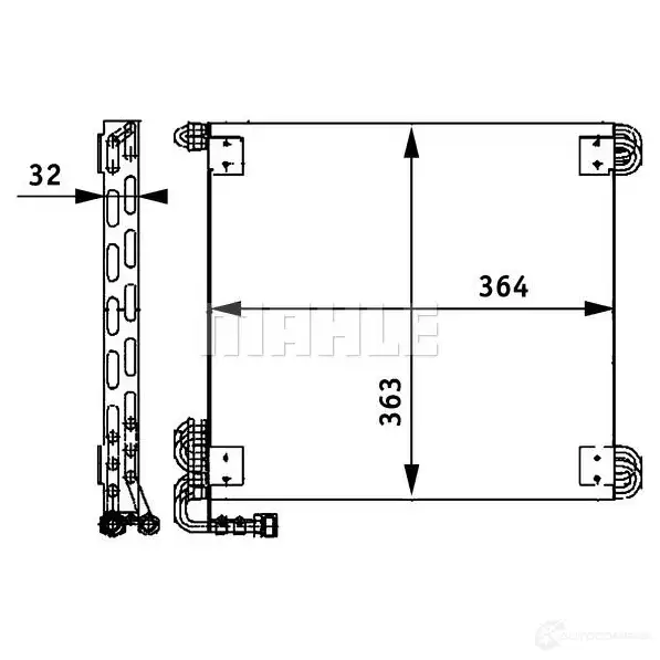 Радиатор кондиционера MAHLE ORIGINAL AC 660 000P N4R LMB 1437581502