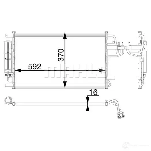 Радиатор кондиционера MAHLE ORIGINAL NL9 9RB4 1437582201 AC 57 000P изображение 0