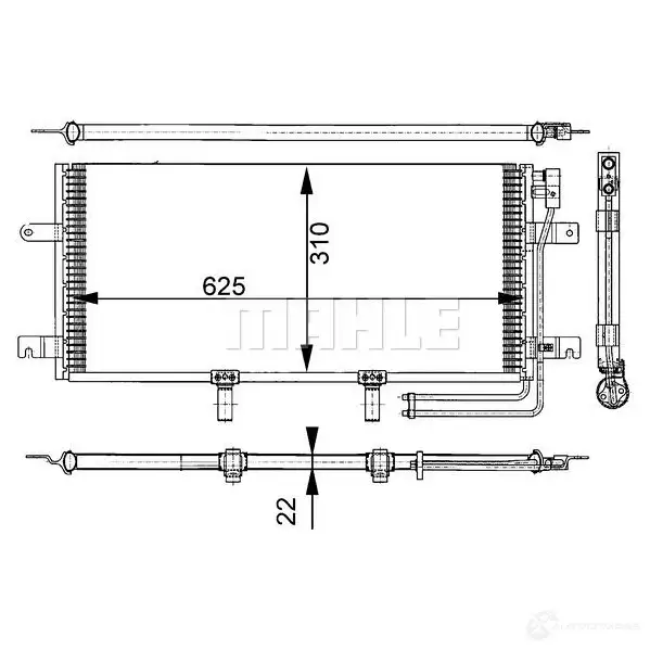 Радиатор кондиционера MAHLE ORIGINAL NEP7 BN5 1437580578 AC 332 000S - Изображение 1