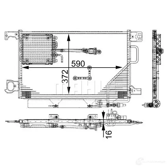 Радиатор кондиционера MAHLE ORIGINAL TEL D6U 1437584363 ac661000p - Изображение 1