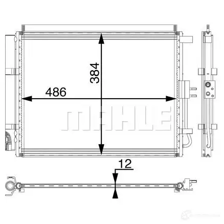 Радиатор кондиционера MAHLE ORIGINAL AC 49 000P 1437582261 72D7 K изображение 0