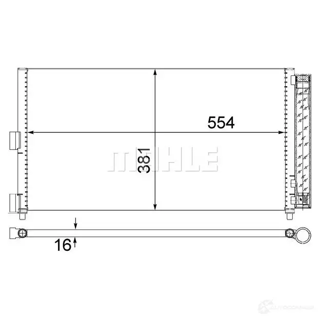 Радиатор кондиционера MAHLE ORIGINAL AC 372 000S FLG4P Z7 1437577526 - Изображение 1