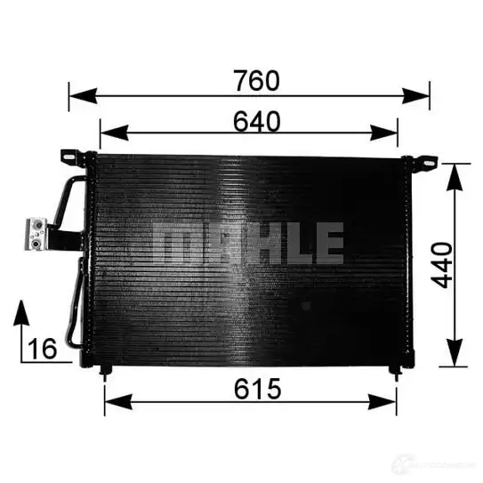 Радиатор кондиционера MAHLE ORIGINAL 1437580122 AC 224 000S L OV167 изображение 0