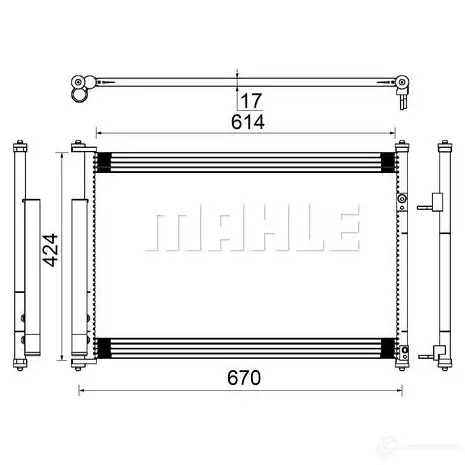 Радиатор кондиционера MAHLE ORIGINAL 1437580080 A6CK0 M AC 490 000S