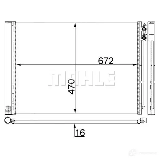 Радиатор кондиционера MAHLE ORIGINAL 1437580091 AC 567 000S 18 MS8 изображение 0