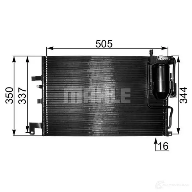 Радиатор кондиционера MAHLE ORIGINAL YSB8P 4 AC 322 000S 1437580349