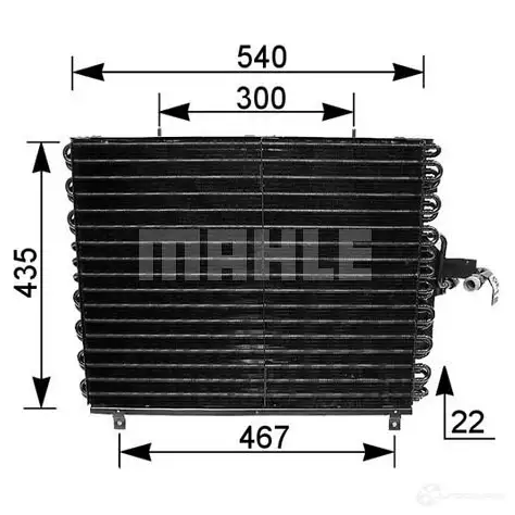Радиатор кондиционера MAHLE ORIGINAL ZNR0 VFD AC 166 000S 1437588234