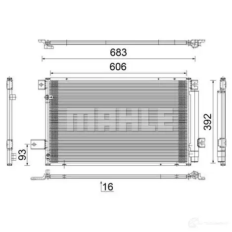 Радиатор кондиционера MAHLE ORIGINAL 5ZJ6 OQ4 1437580583 AC 819 000S изображение 11