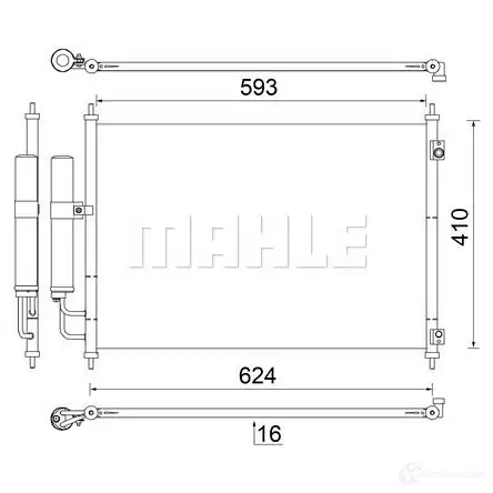 Радиатор кондиционера MAHLE ORIGINAL 886 BJ6A 1437581003 AC 829 000S