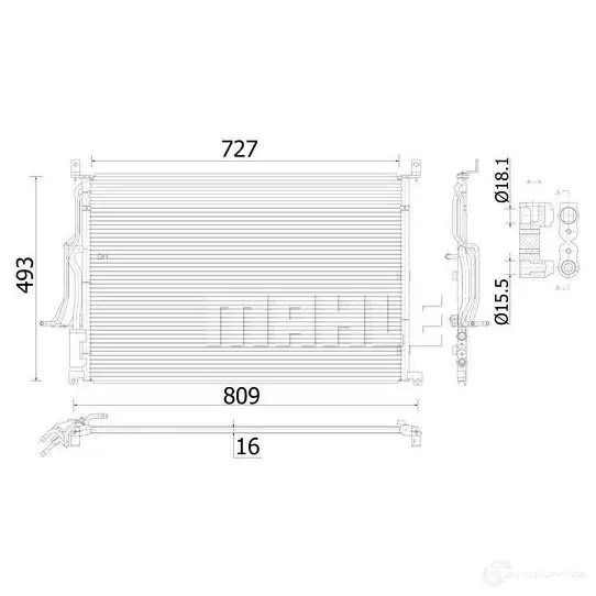 Радиатор кондиционера MAHLE ORIGINAL 1437580991 44J1 G7M AC 908 000S изображение 1