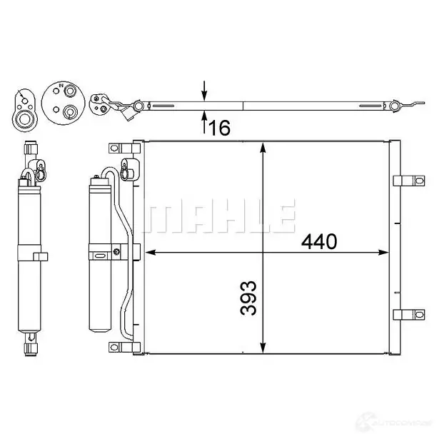 Радиатор кондиционера MAHLE ORIGINAL 9U HVKUE 1437588135 AC 443 000S