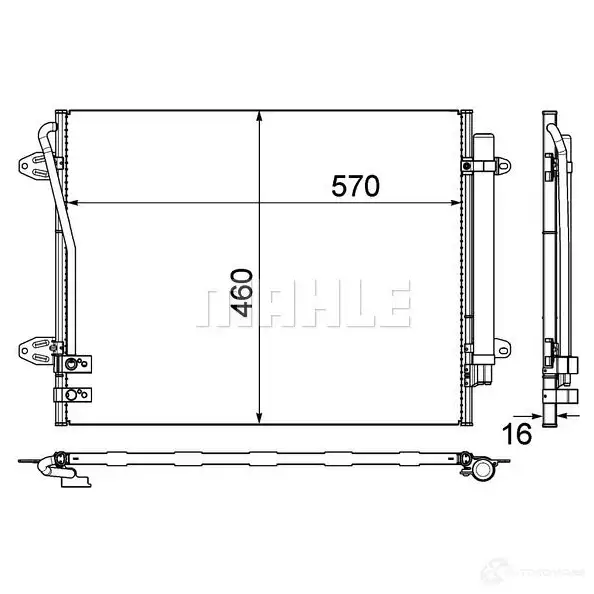 Радиатор кондиционера MAHLE ORIGINAL AC 734 000P 1437581389 FQY JJU изображение 0