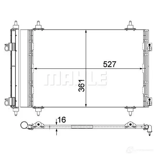 Радиатор кондиционера MAHLE ORIGINAL 1437588042 AC 554 000P Z N2OX изображение 0