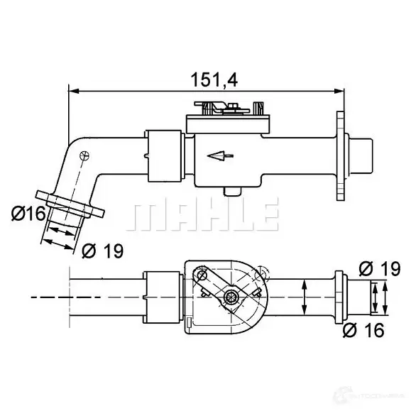 Кран печки MAHLE ORIGINAL 1437628878 LQ EAXD CV 6 000P - Изображение 1