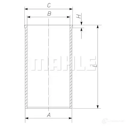 Гильза цилиндра MAHLE ORIGINAL 64 03368 0 004 WV 08 2343769 004 WV 08 00 изображение 0