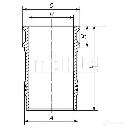 Гильза цилиндра MAHLE ORIGINAL 001 LW 00138 000 E GQO2A 1437635464