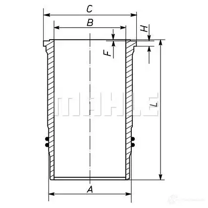 Гильза цилиндра MAHLE ORIGINAL 003 WN 14 00 6AF2H 003 WN 14 2343636 изображение 0