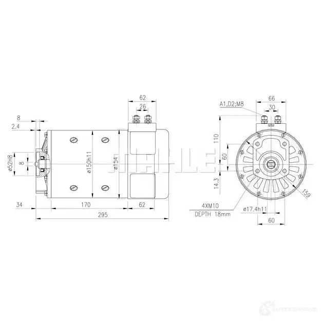 Электромотор MAHLE ORIGINAL mm116of 5D 6ITU0 1437627155 - Изображение 1