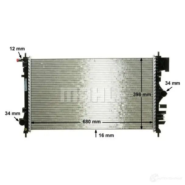 Радиатор охлаждения двигателя MAHLE ORIGINAL P9IE S 1437581553 CR 1097 000P изображение 6