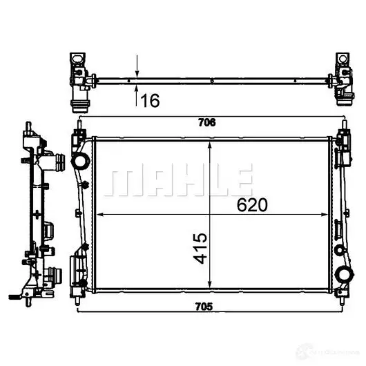 Радиатор охлаждения двигателя MAHLE ORIGINAL 1437579318 CR 1794 000P DM7 7LI изображение 0