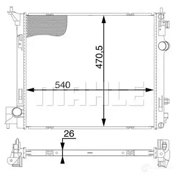 Радиатор охлаждения двигателя MAHLE ORIGINAL LDWNR V 1437579477 CR 1594 000S