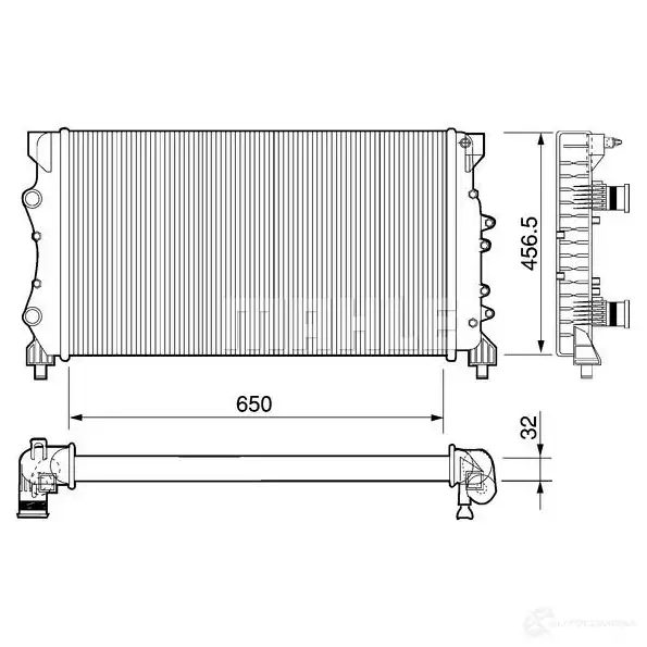 Радиатор охлаждения двигателя MAHLE ORIGINAL 1437579842 CR 1110 000P 1DK KG