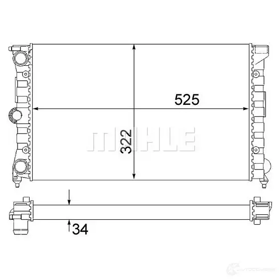 Радиатор охлаждения двигателя MAHLE ORIGINAL CR 350 000S 1437635378 PK 1TW
