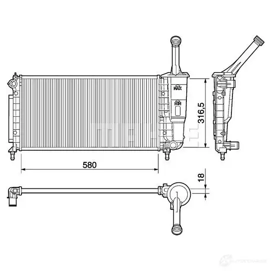 Радиатор охлаждения двигателя MAHLE ORIGINAL CR 1104 000P 33 62J 1437575982 - Изображение 1