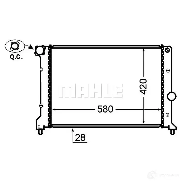Радиатор охлаждения двигателя MAHLE ORIGINAL 1437577879 CR 1413 000P BER CB изображение 3