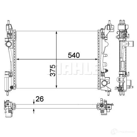 Радиатор охлаждения двигателя MAHLE ORIGINAL 81 KH3 CR 1182 000P 1437577878 изображение 3