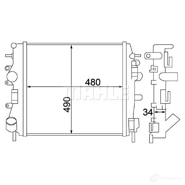 Радиатор охлаждения двигателя MAHLE ORIGINAL 1437578566 CR 1507 000P WC73I 81 изображение 0