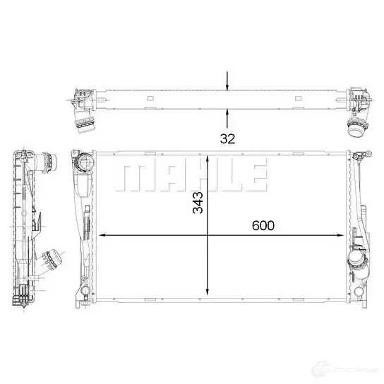Радиатор охлаждения двигателя MAHLE ORIGINAL 0XVU5 S6 CR 1923 000P 1437579179 - Изображение 1